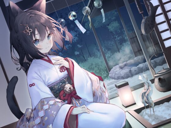 【耳かき・猫吸い・添い寝】やおよろ温泉郷～黒猫神みやこの真面目だけどどうしてもごろごろ甘えたい大大大好きご奉仕〜【CV.矢野妃菜喜】 [心づくし音屋] | DLsite 同人 - R18