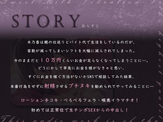 本番なしのプチヌキ屋さん～処女JDのぐちょ濡れマンコを連続生ハメ～ [すいーとみるく] | DLsite 同人 - R18