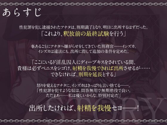 刑務官の飼っているド淫乱囚人に唾液ねっとりディープキスをされている間、必ずシコシコしないといけない射精我慢試験 [うえぶんり] | DLsite 同人 - R18