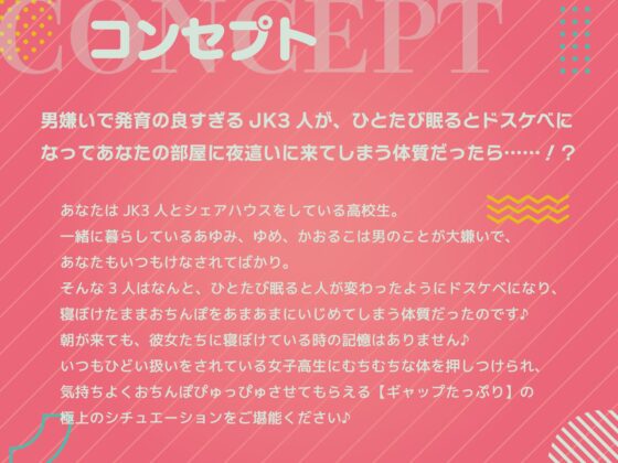 寝ぼけたシェアハウスJKに襲われ責められイかされる【バイノーラル】 [桜色ピアノ] | DLsite 同人 - R18