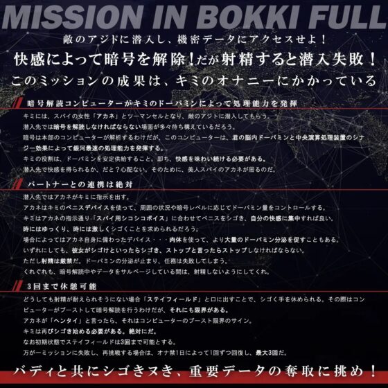 【ドーパミン分泌】シコシコボイス大作戦「スパイゲーム1」〜おち◯ぽデバイスで重要データを盗み出せ〜【音声で手コキ】 [072LABO] | DLsite 同人 - R18