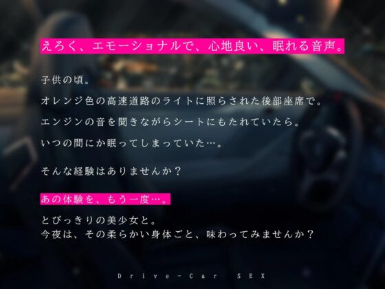 カーセックス・ドライブオーガズム～「抜ける」けど「眠れる」エモーショナル射精～ [シロイルカ] | DLsite 同人 - R18