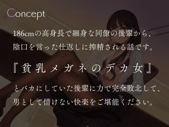 高身長低音貧乳後輩社員の仕返し憂さ晴らし搾精 [シルトクレーテ] | DLsite 同人 - R18