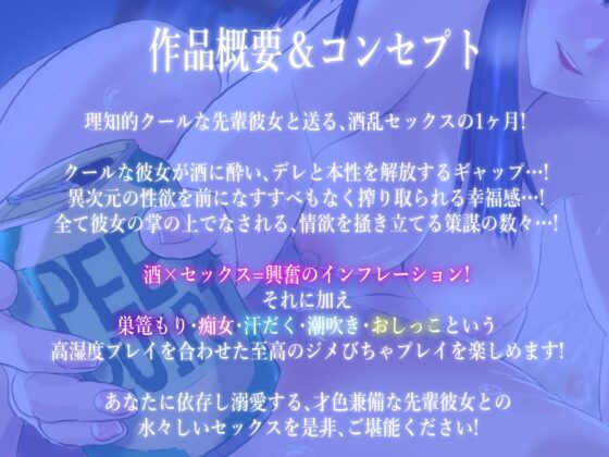【クール⇄酔デレ】酒と大学と女汁とマ〇コ ～週末の性獣JD「鷺宮先輩」と送る液だくびちゃびちゃSEXライフ～【KU100】 [シララカ] | DLsite 同人 - R18