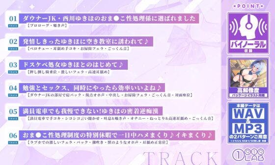 【超囁き】性欲が強すぎる下品なダウナーJKのおま●こ性処理係に選ばれました。～イってもイっても勃たせてあげるから何度も生エッチしよ♪～【KU100】 [①⑨①⑨LAB] | DLsite 同人 - R18