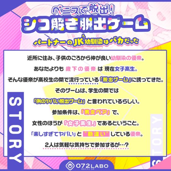 【脱出しこゲーム】脱出のためには射精を我慢「シコ解き脱出ゲーム1」〜パートナーはバカだった〜【催淫ガス】 [072LABO] | DLsite 同人 - R18
