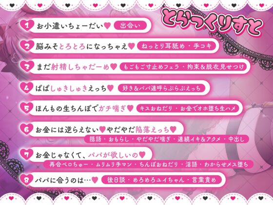 地雷系メスガキのユイちゃんは推しがいるのにパパ活します【KU100】 [めるてぃ～☆きゃっと] | DLsite 同人 - R18