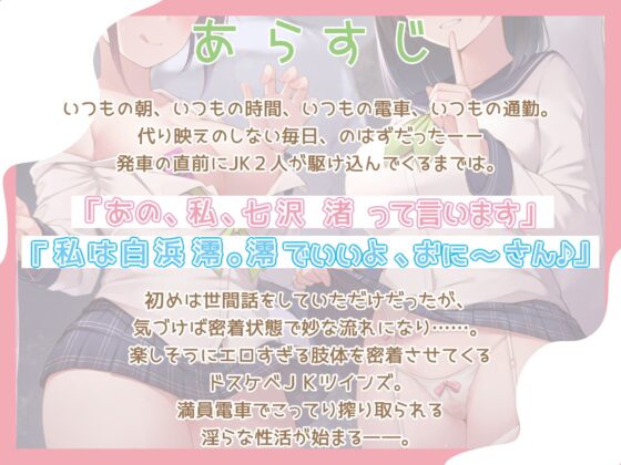 【KU100】満員電車でドスケベJKツインズに搾り取られる話 [レッドキャビア] | DLsite 同人 - R18