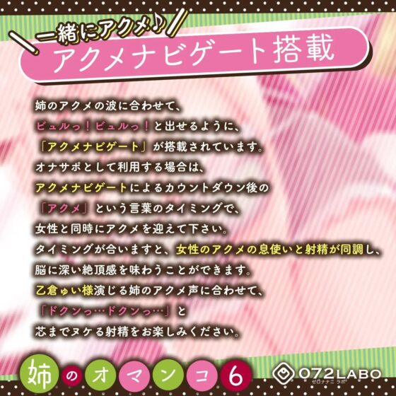 「風俗で年下の女の子を予約してお店で会ったら姉だったけどお金も払ってるのでシてもらった」姉のオマンコ6〜姉弟だから大丈夫〜【アクメナビゲート搭載】 [072LABOプッシー] | DLsite 同人 - R18