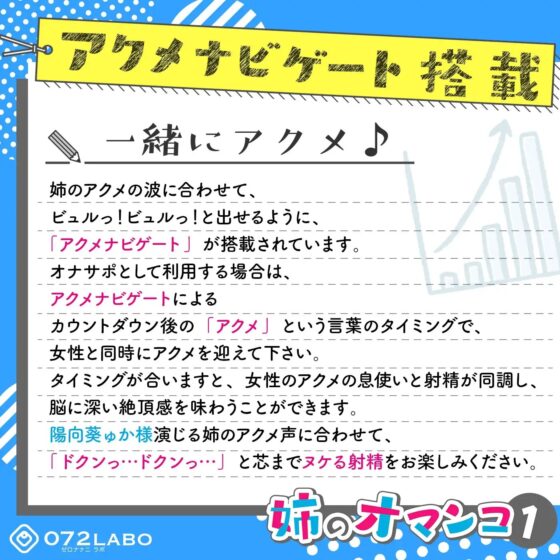 「大学のレポート協力を頼んでくる姉」姉のオマンコ1〜姉弟だから大丈夫〜【アクメナビゲート搭載】 [072LABOプッシー] | DLsite 同人 - R18