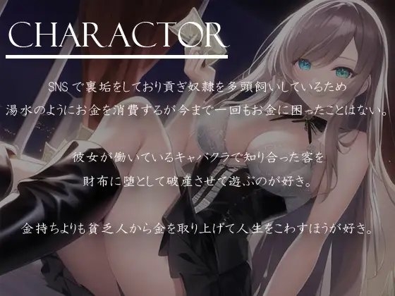 貢ぎマゾが好きなドS裏垢キャバ嬢様にお金を取り上げてもらう [だんごラボ] | DLsite 同人 - R18