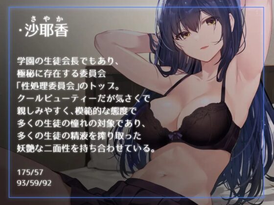 【女性上位余裕あり徹底】生徒会執行部性処理委員会 沙耶香編～クールお姉さんサキュバス系生徒会長によるイチャあま肯定受け入れ搾精学園生活～ [あとりえスターズ] | DLsite 同人 - R18