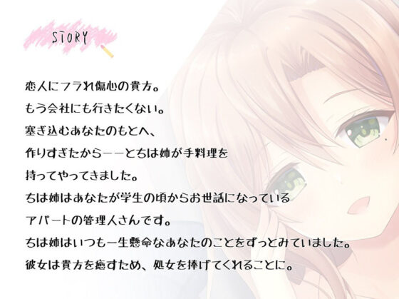 褒めてくれる管理人さんの耳舐め甘やかしセックス【フェラチオ手コキ限界オタク大暴走お姉ちゃん】【KU100】(スタジオスモーク) - FANZA同人