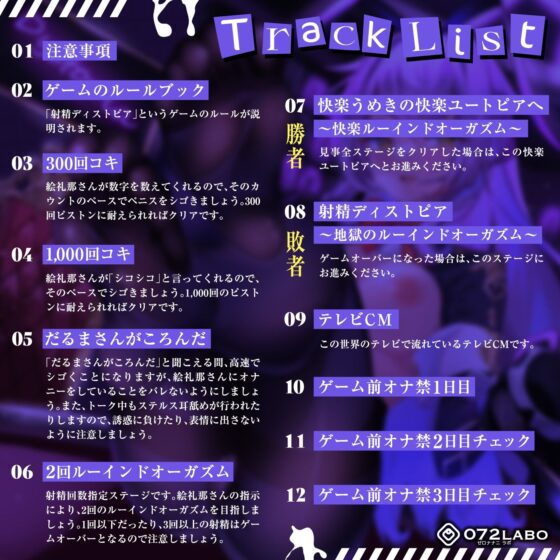 【射精デスゲーム】ノルマ式ゲーム「射精ディストピア01」〜精子を賭けた怪しいゲームに参加してしまった〜【Ruined Orgasm】(072LABO) - FANZA同人