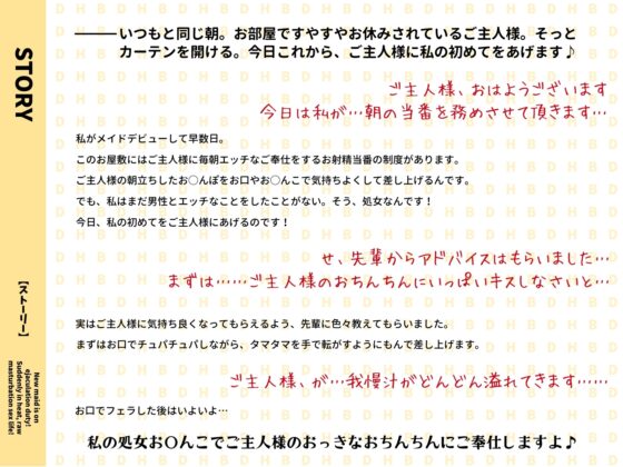 新米メイドはお射精当番!?いきなり発情 生オナホ性活〜初めてはご主人様♪イチャラブぬるまん即ハメ〜【#秒ヌキショート同人】 [Rの消失] | DLsite 同人 - R18