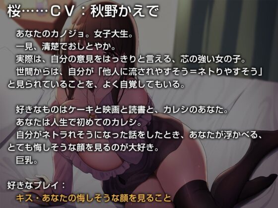 ネトラれそうで絶対にネトラれることのないカノジョ【バイノーラル】 [防鯖潤滑剤] | DLsite 同人 - R18