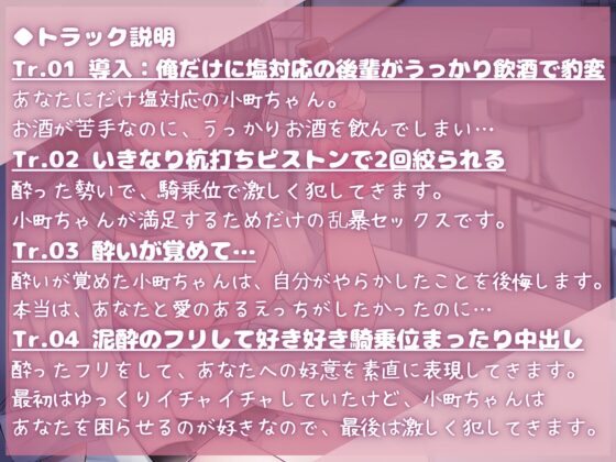 俺だけに塩対応の後輩は酔ったら騎乗位大好きの逆レイプ魔でした [甘々と毒々] | DLsite 同人 - R18