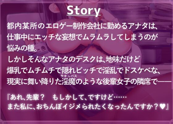 エロゲー会社の地味ビッチなドスケベ後輩に毎日ザーメン搾り取られてマゾ堕ちする音声《エッチできるVRMMO外伝》 [ソルティ@soundnovels] | DLsite 同人 - R18