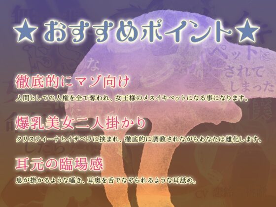 【マゾ向け×耳舐め隠語】無慈悲でドSな女王様に命乞いをしたら、メスイキペットにされてしまった僕 [桃色アルカディア] | DLsite 同人 - R18