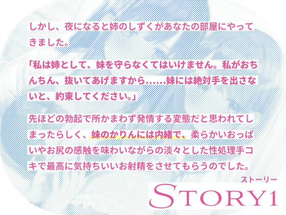 居候先の仲良しJK姉妹を騙して媚び媚び性処理させまくる話〜妹には手を出さない！という約束で姉に抜いてもらう裏で、姉には手を出さない！という約束で妹に抜いてもらう〜(桜色ピアノ) - FANZA同人