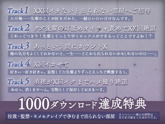【KU100】最悪。～クズで変態なストーカー後輩と☓☓回イカないと出られない部屋に閉じ込められて～ [狂愛プレジャー《執着×吐息》] | DLsite がるまに