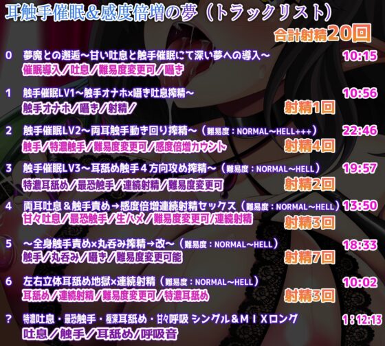【耳触手】みみサキュIX 〜過去最高感度・快感倍増カウントダウン触手責めで耳イキしまくる夢〜【射精20回・感度調整触手実装】(ristorante) - FANZA同人