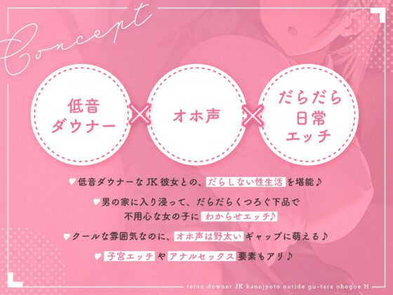 【オホ声×囁き】低音ダウナーJK彼女とおうちでぐーたらオホ声えっち～無防備な蒸れ蒸れドスケベおま〇こに密着する毎日～【特典付き】 [めろん堂] | DLsite 同人 - R18