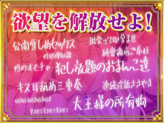 大王様と後宮の女達-ハメ放題!脳がバグるほど気持ちいい三方向快感ヘブン!朝も昼も夜も欲しがる女達とヤリまくり!【KU100】 [ふぃーるあっぷ♪] | DLsite 同人 - R18