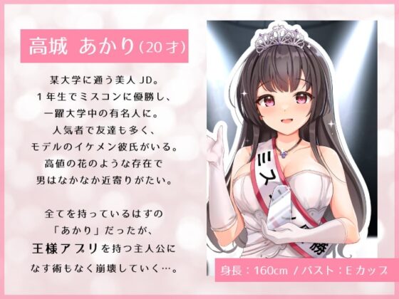 王様アプリを手に入れた!獲物は〜某大学ミスコン優勝のJD1年生〜 [ばなならぼ] | DLsite 同人 - R18