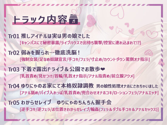 【ほぼマゾ向け】ヤリチン男の娘アイドルによる強●女装×奴●調教〜乳首＋前立腺＋露出＋兜合わせオナホ＋andmore〜【わからせアリ】(おかしのみみおか) - FANZA同人