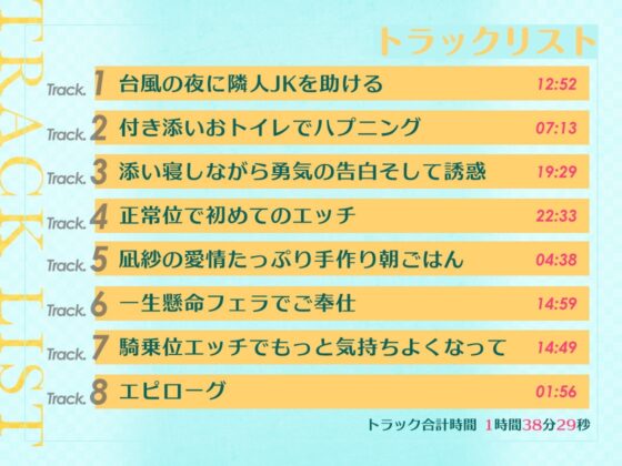 台風の夜に助けた隣人JKと超純愛らぶえっち～クールなあの子が実はあまあま?!～【フォーリーサウンド】 [ほおぶくろっ!] | DLsite 同人 - R18