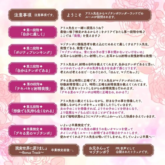 【オナサポ】アリス先生によるマゾチンポの為の優しいオナニーサポート「マゾチンポワンダーランド1」〜デキる男のマゾチンポ〜【優しいレッスン】 [072LABO] | DLsite 同人 - R18