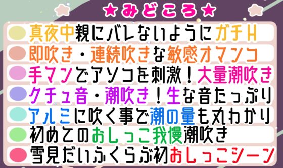 【オナニー実演】連続★大量★即吹きH‼️アルミの上に大量噴射⁉️初のおしっこ我慢オナニー✨我慢できずに最後はおしっこ⁉️Hな音たっぷりな真夜中の声我慢★潮吹きH❄ [雪見だいふくらぶ] | DLsite 同人 - R18