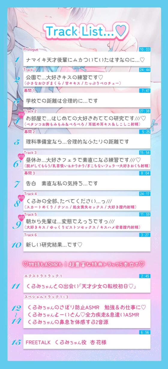 【大好き100回超♡】純愛甘LOVE✨息遣い✨至近距離✨小さな年下天才少女の大好き…♡大好き…♡KISS✦しこしこ✦ぺろぺろ→超愛されセックス♡♡【恋するH音声♡2時間超】 [ありすほすぴたる] | DLsite 同人 - R18