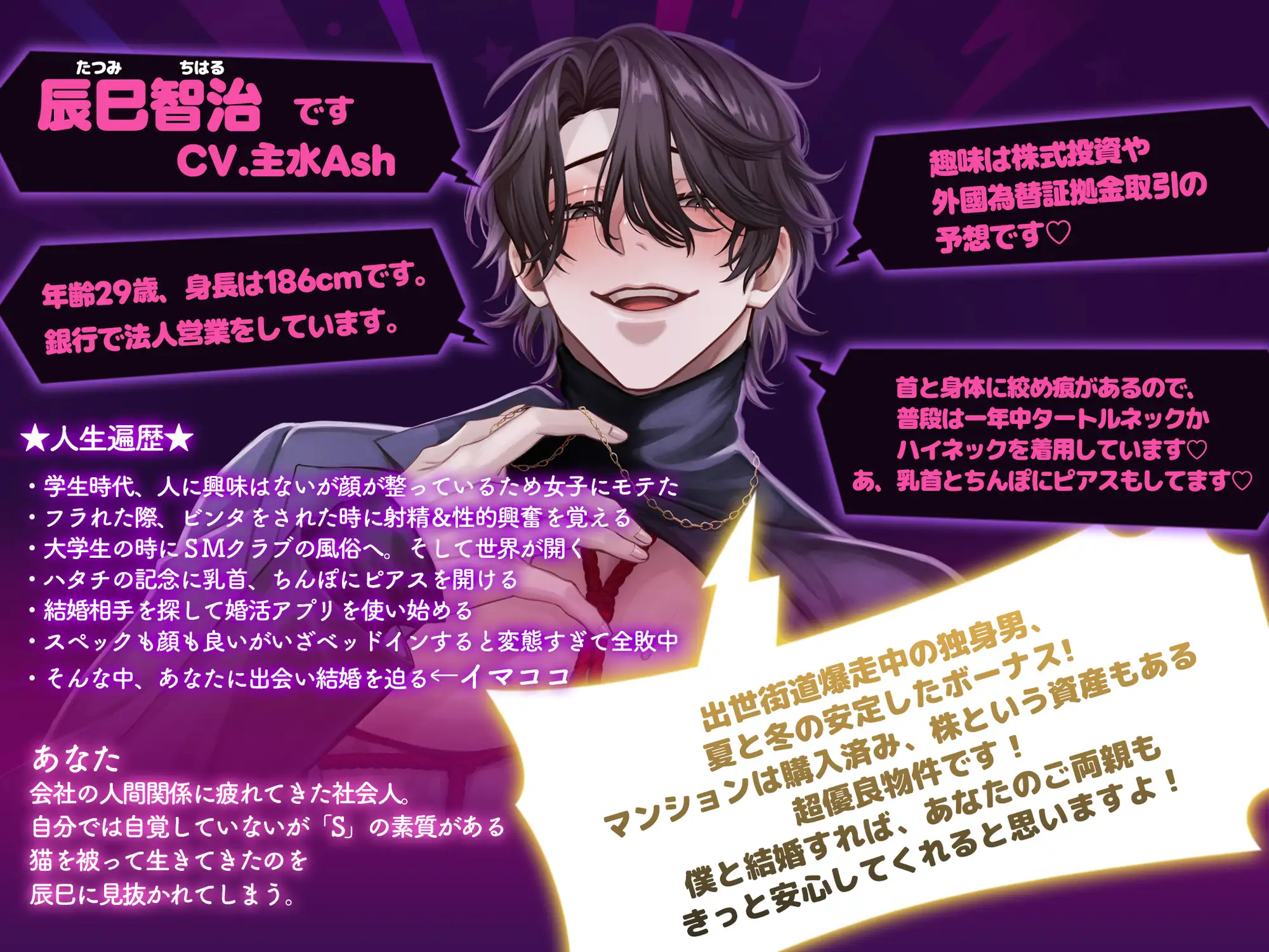 ◤◢◤変態度⭐⭐⭐⭐⭐◢◤◢ マッチングしたハイスペ変態ドM男子からのS育成→最強のSMカップル爆誕！「僕を気味悪がるその目が好きだ！絶対に結婚したい！！」 [シトラスぱらだいす] | DLsite がるまに