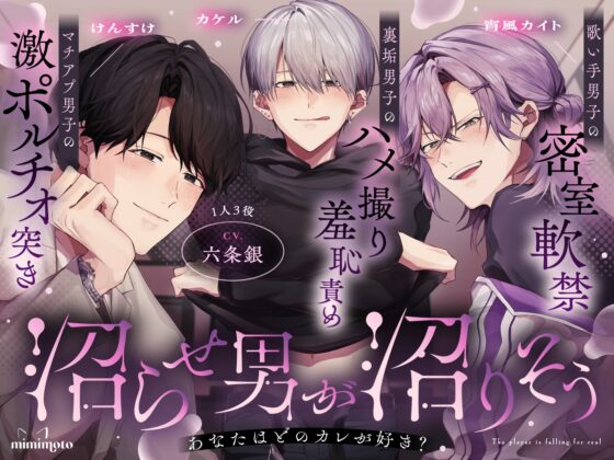 【CV.六条銀×1人3役】「あなたはどのカレが好き?」裏垢男子のハメ撮り羞恥責め/マチアプ男子の激ポルチオ突き/歌い手男子の密室軟禁〈沼らせ男が沼りそう〉 [mimimoto] | DLsite がるまに