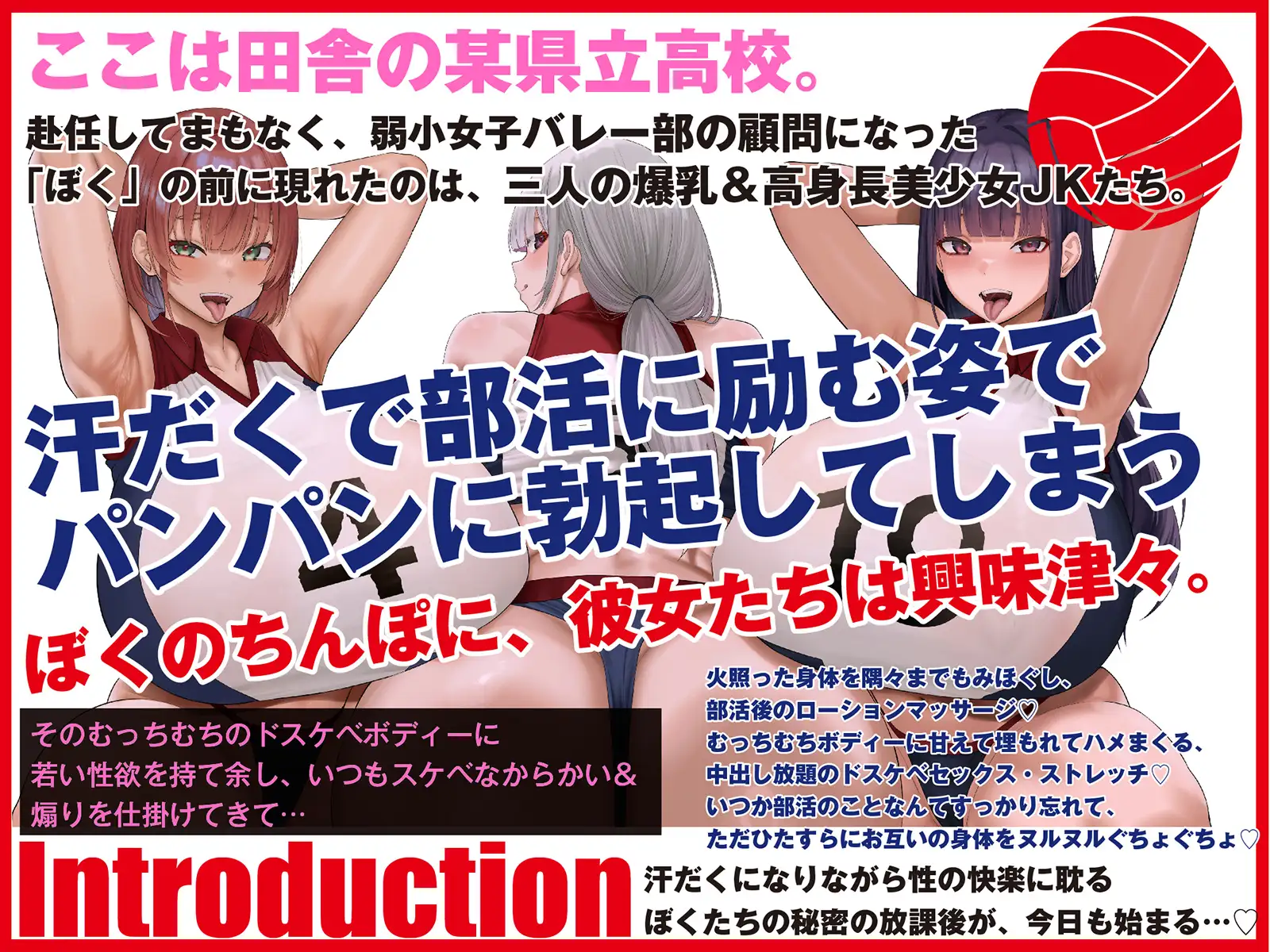 【Live2D動画付き】むっちむち♡ドスケベ孕ませバレー部～爆乳高身長女子たちに毎日イジられ煽られ搾られる中出しセックス部活ライフ～【誘い受け・ヌルヌル・肉圧】 [火星エリンギ] | DLsite 同人 - R18