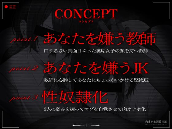 【轟音オホ声フォーリー/ダブルピースイラスト】肉オナホ調教日記～真面目なフリしてまんズリ配信キメるエロ教師&堅物クソ真面目マゾJK～【KU100】 [かずたまそふと] | DLsite 同人 - R18