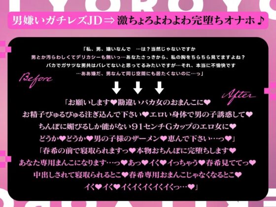 【密着淫語囁き】ちんぽ突っ込んだら即堕ち♪ 男嫌いガチレズJD ⇒ 激ちょろよわよわ完堕ちオナホ♪【KU100】 [失楽少女] | DLsite 同人 - R18