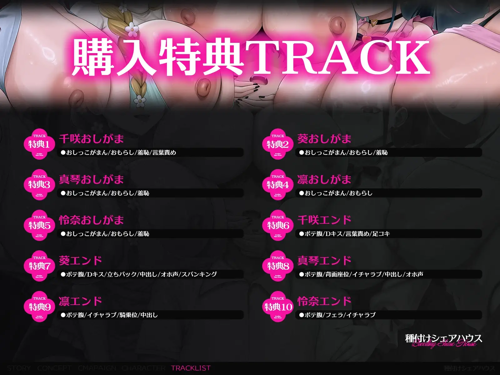 【4時間半x5人ハーレム】種付けシェアハウス～女性芸能人5人と秘密の共同性活～ [夢散歩] | DLsite 同人 - R18